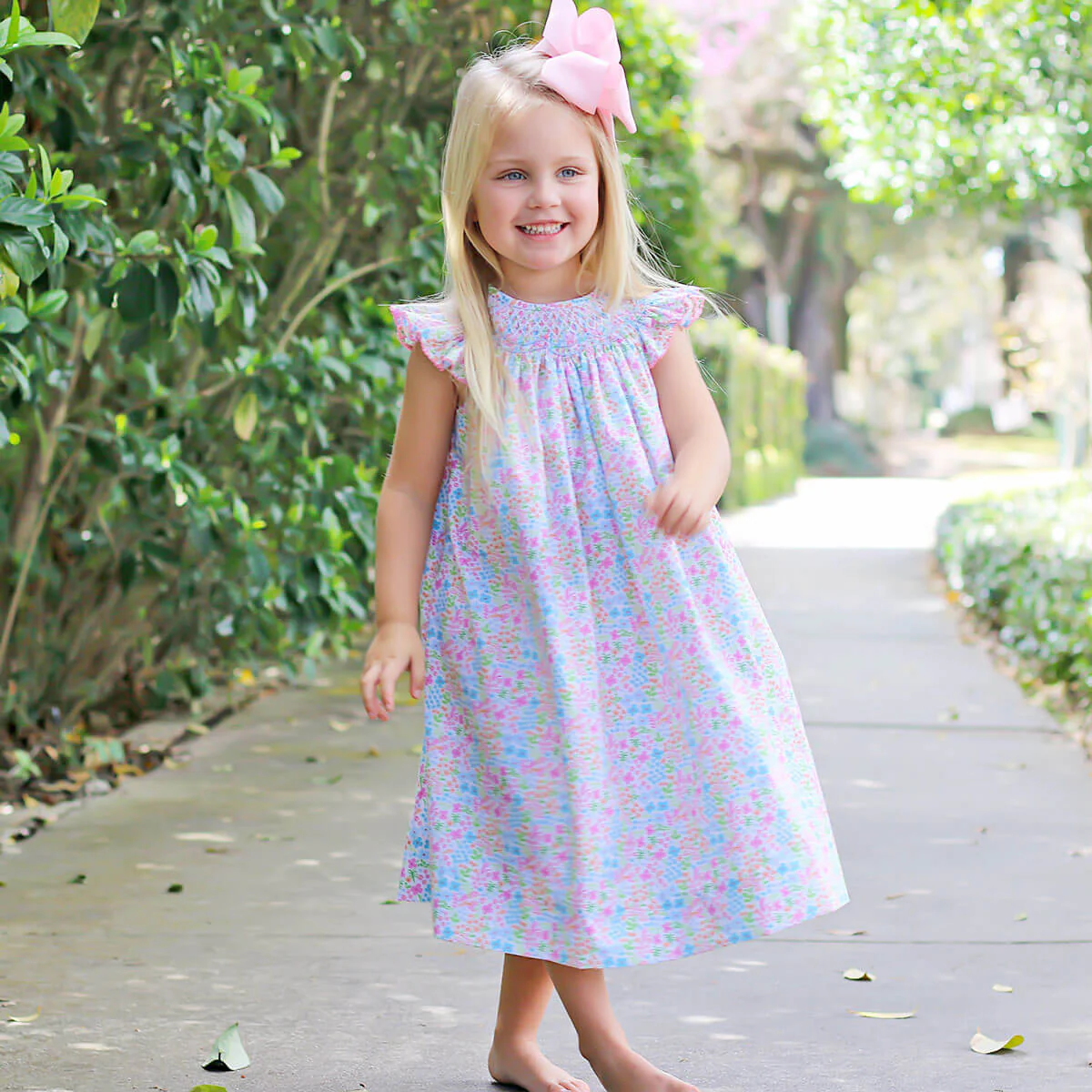 Spring Garden Smocked Dress