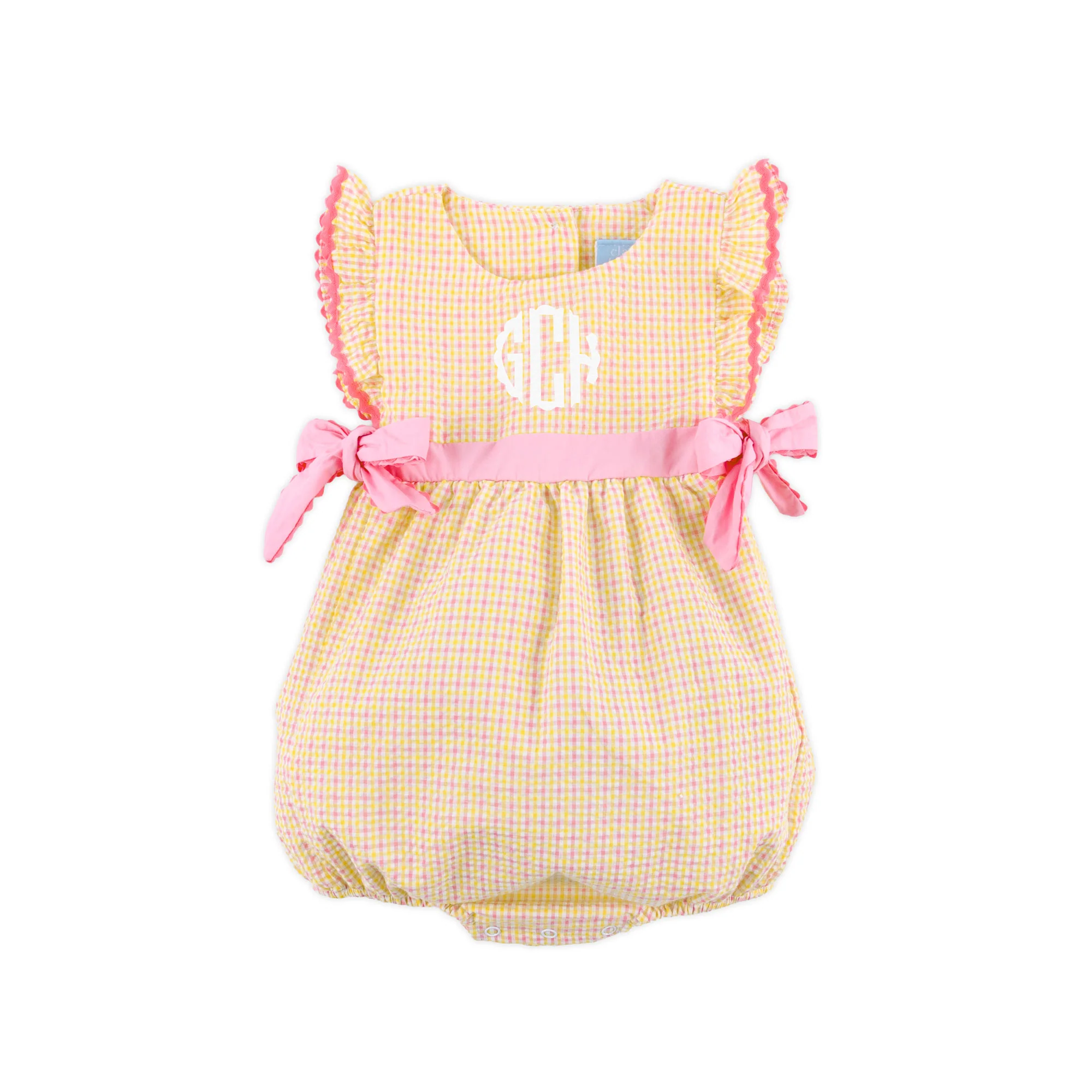 Summer Days Yellow & Pink Gingham Avery Bubble