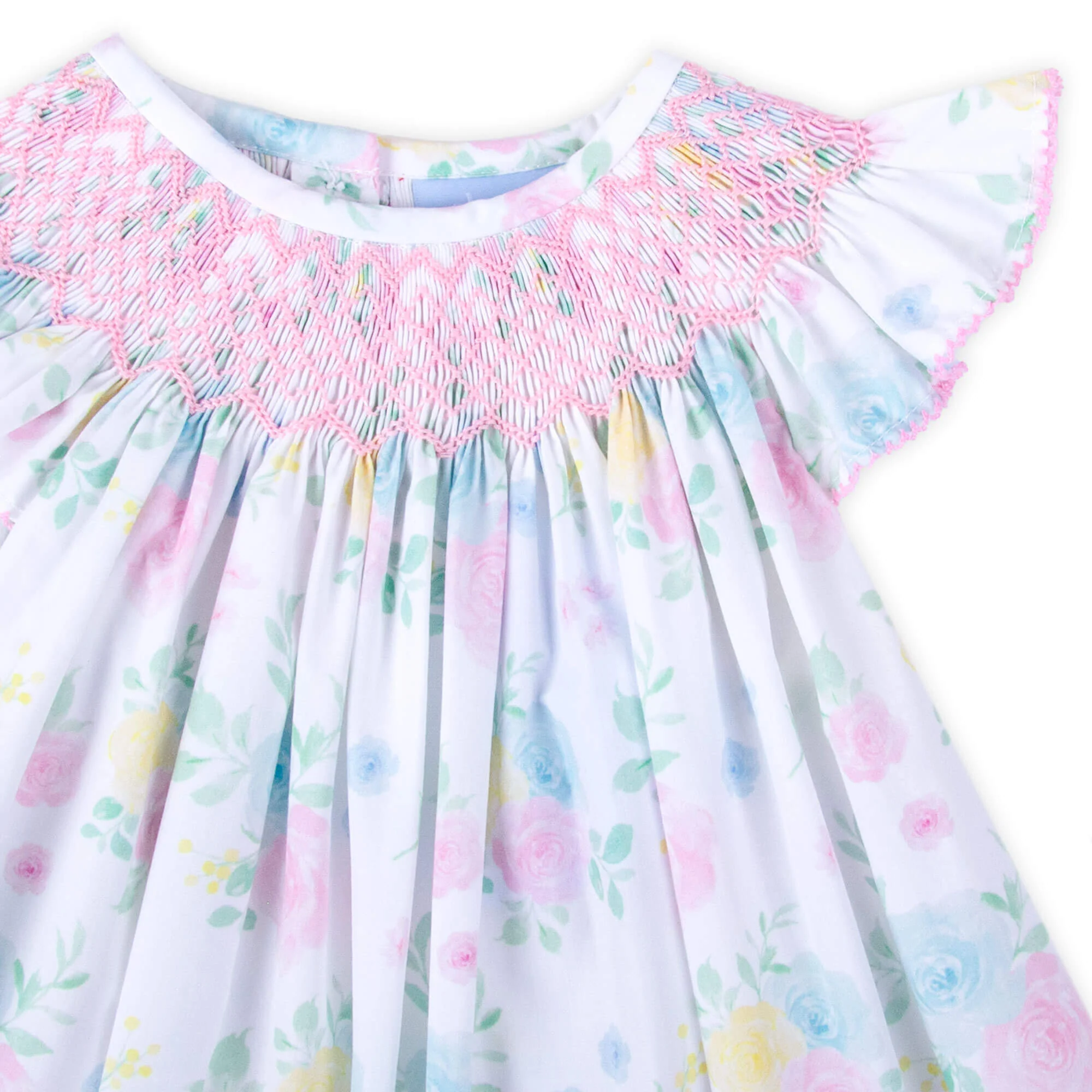 Sunshine Floral Smocked Angel Sleeve Bloomer Set - Image 2