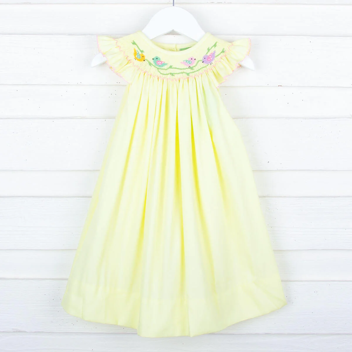 Sweet Birds Smocked Yellow Pique Dress