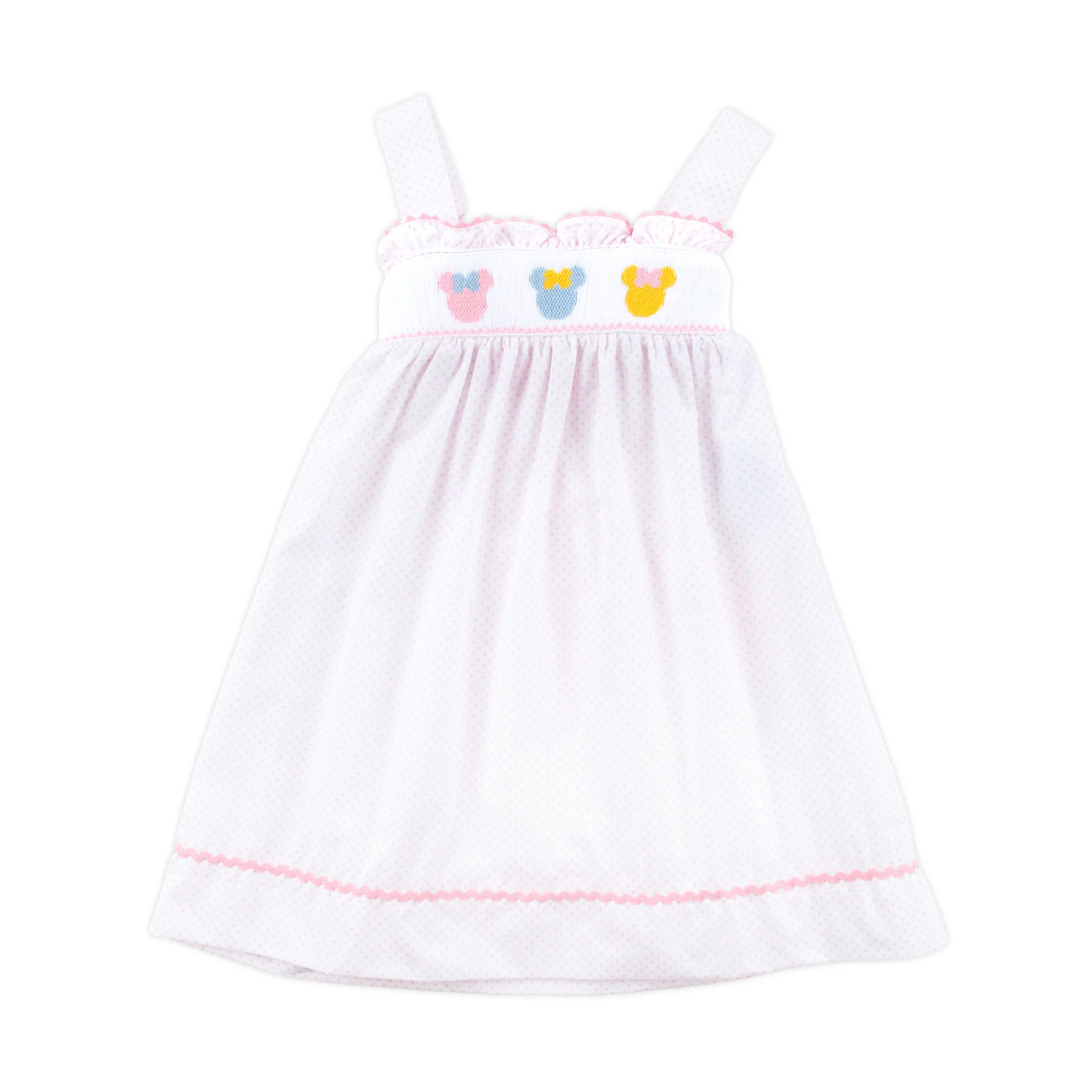 Sweet Mouse Ears Smocked Tie-Back Dress