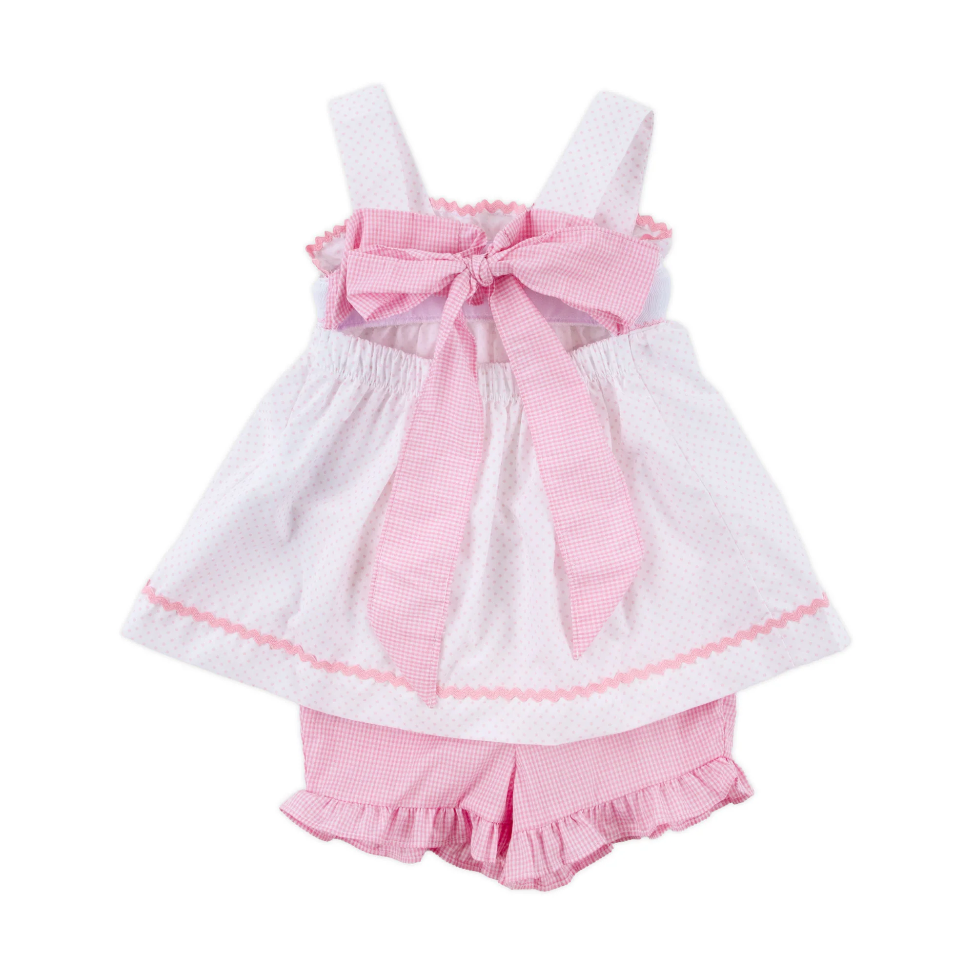 Sweet Mouse Ears Smocked Tie-Back Short Set - Image 2