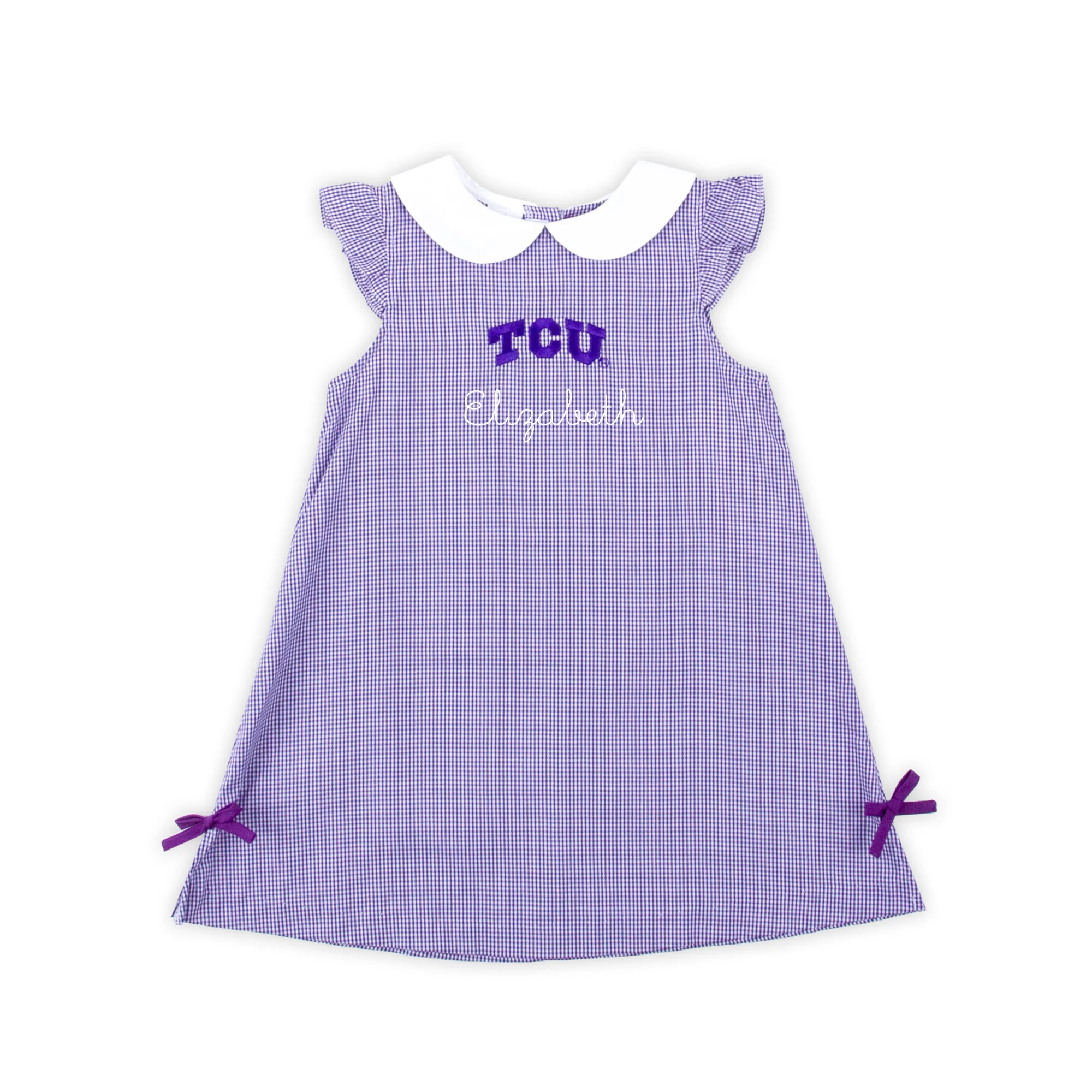 TCU Embroidered Purple Dress
