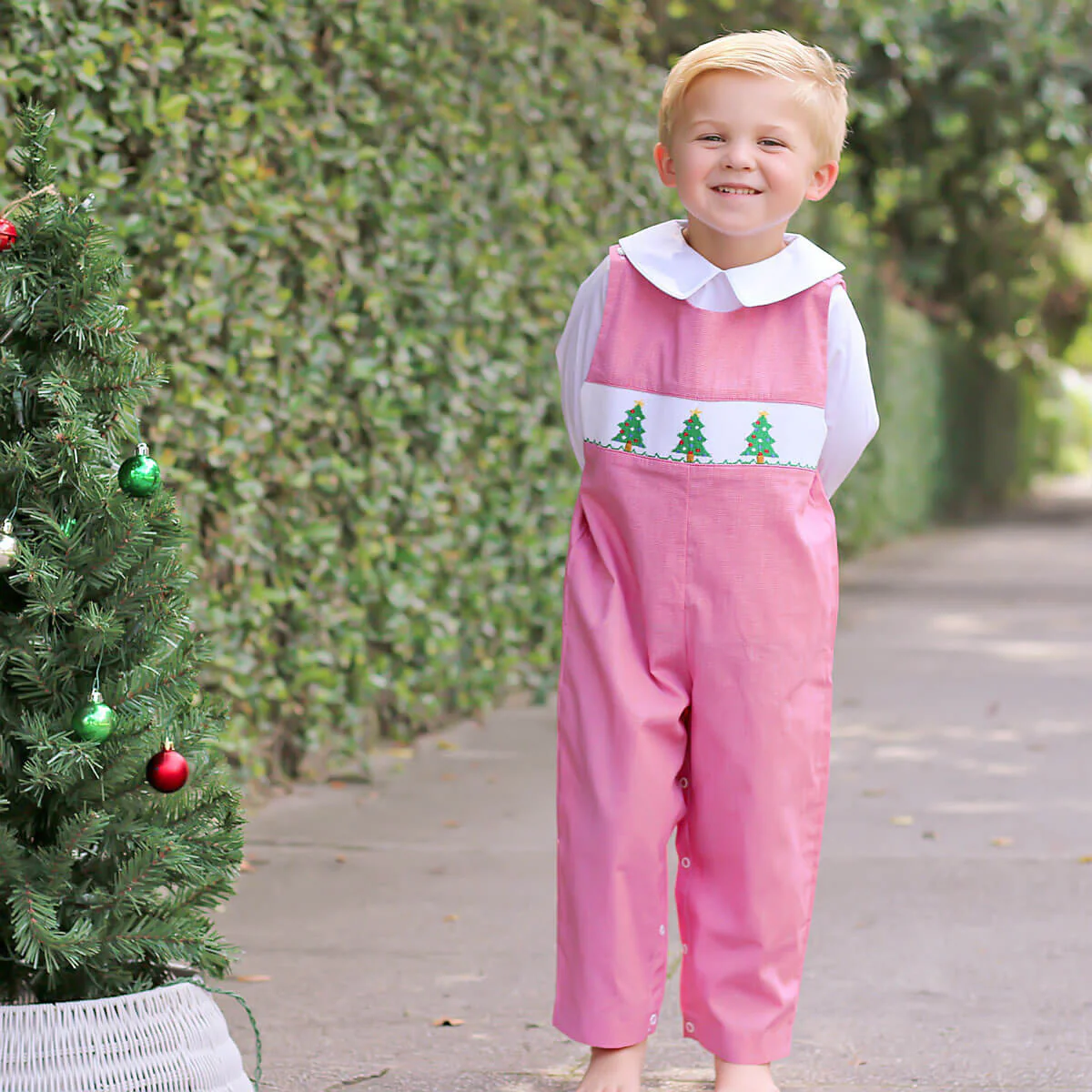 Twinkly Tree Red Smocked Longall
