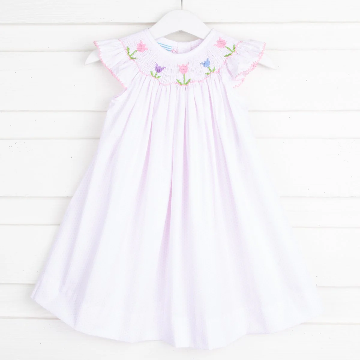 Tulip Smocked Dress Pink Dot