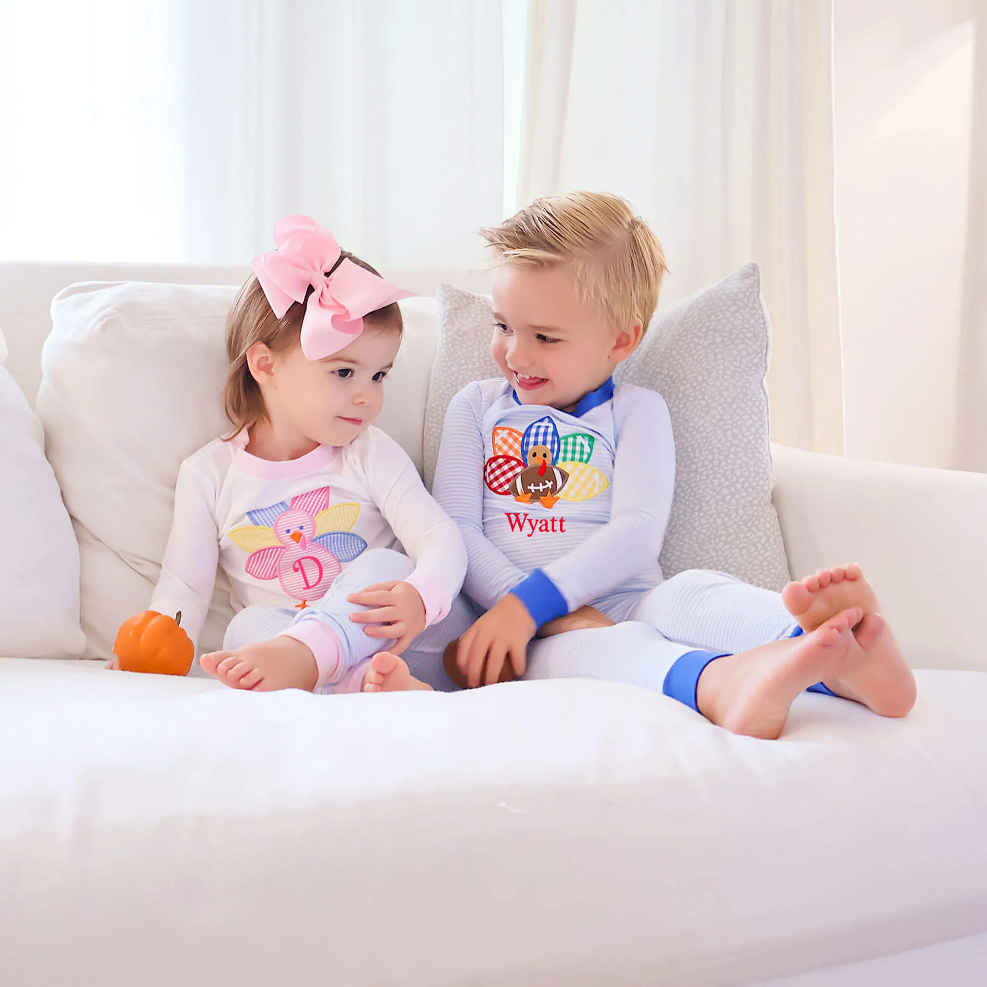 Turkey Football Light Blue Stripe Pajamas - Image 3