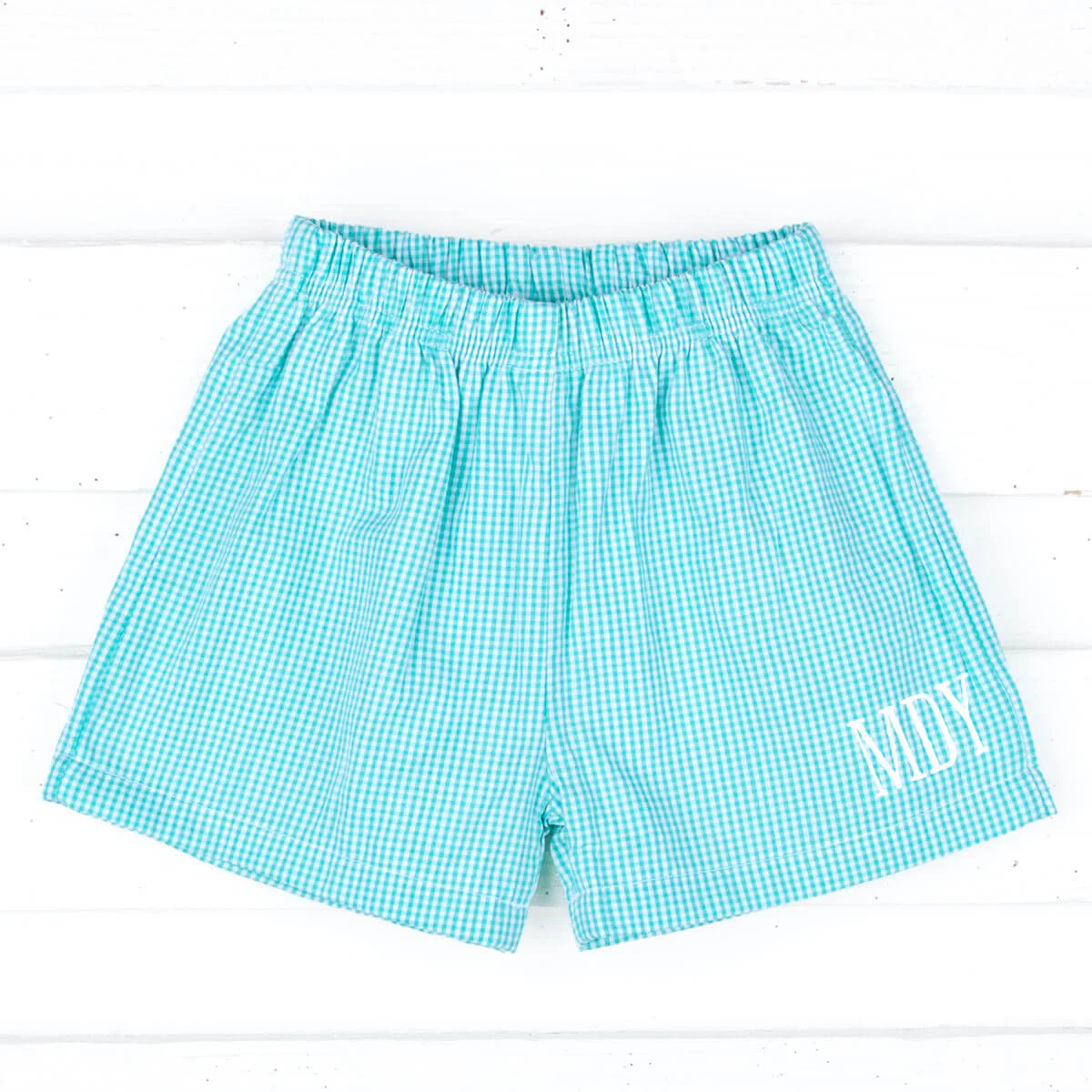 Teal Gingham Shorts