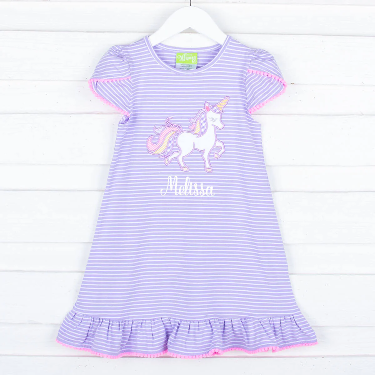 Unicorn Lavender Stripe Milly Dress - Image 3