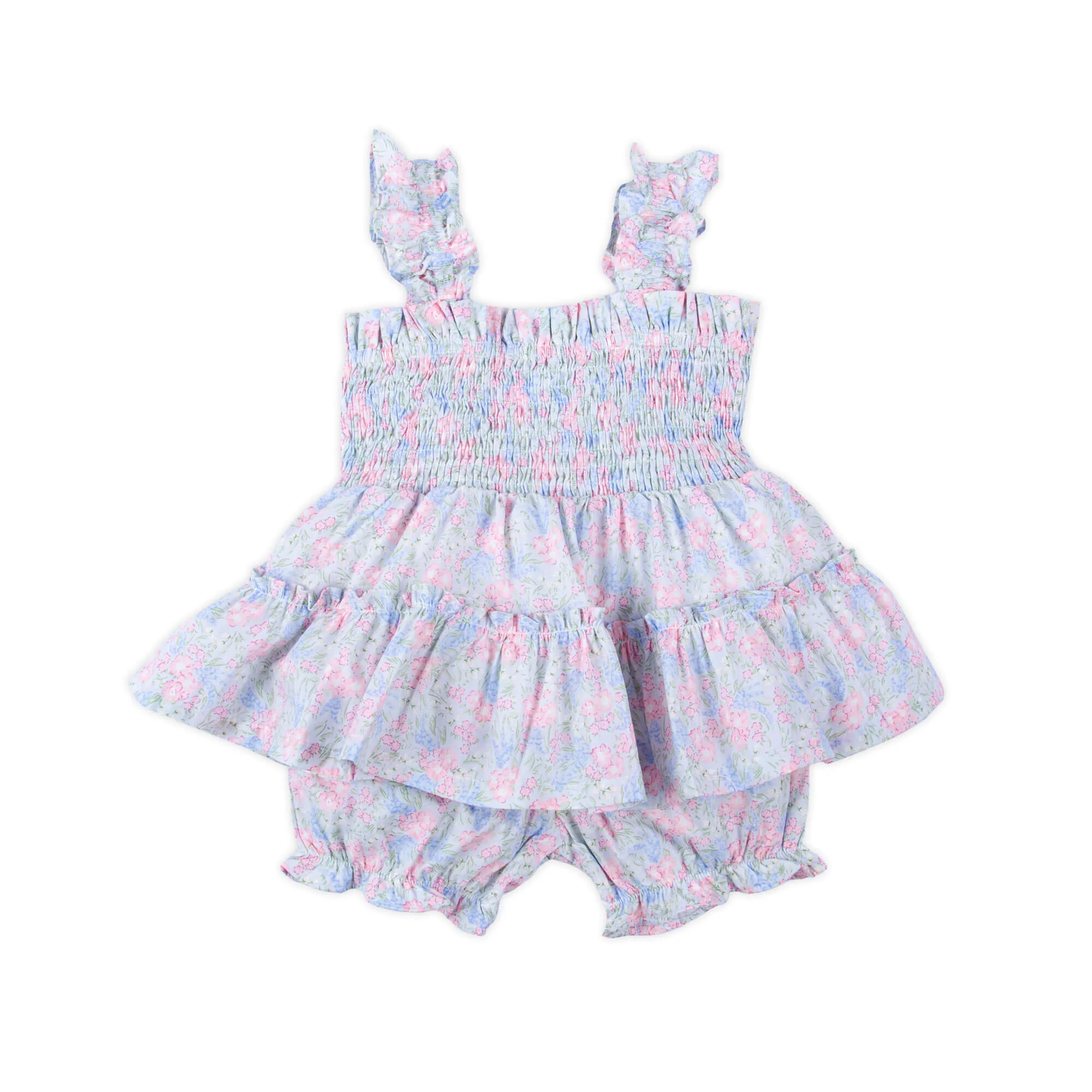 Vintage Garden Blue Smocked Willow Bloomer Set