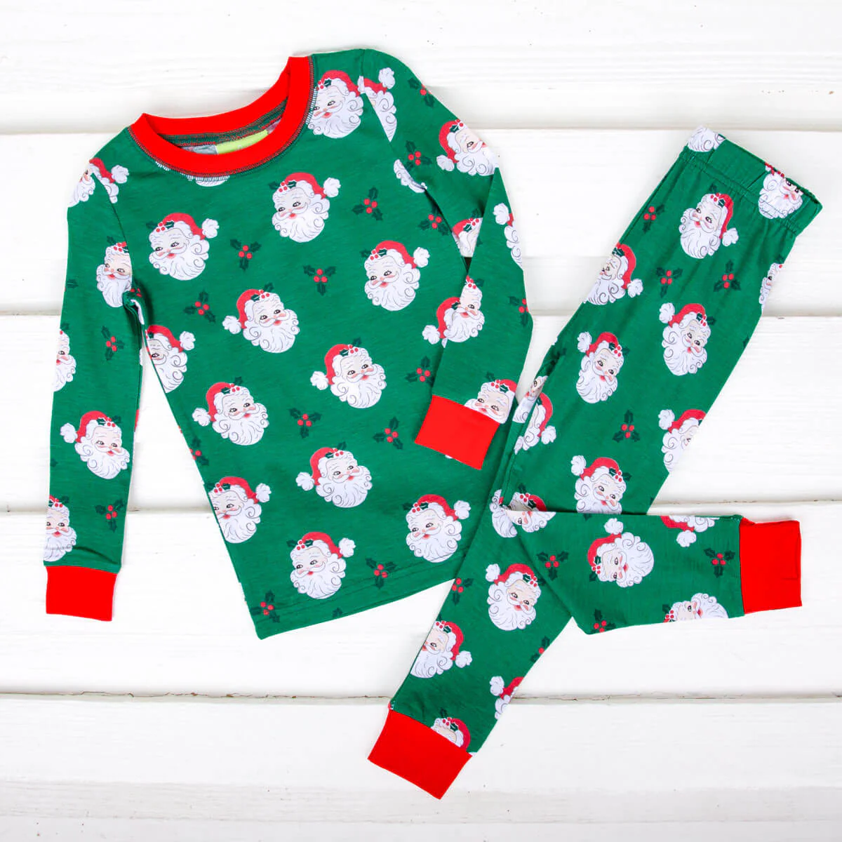 Vintage Santa Green Pajamas