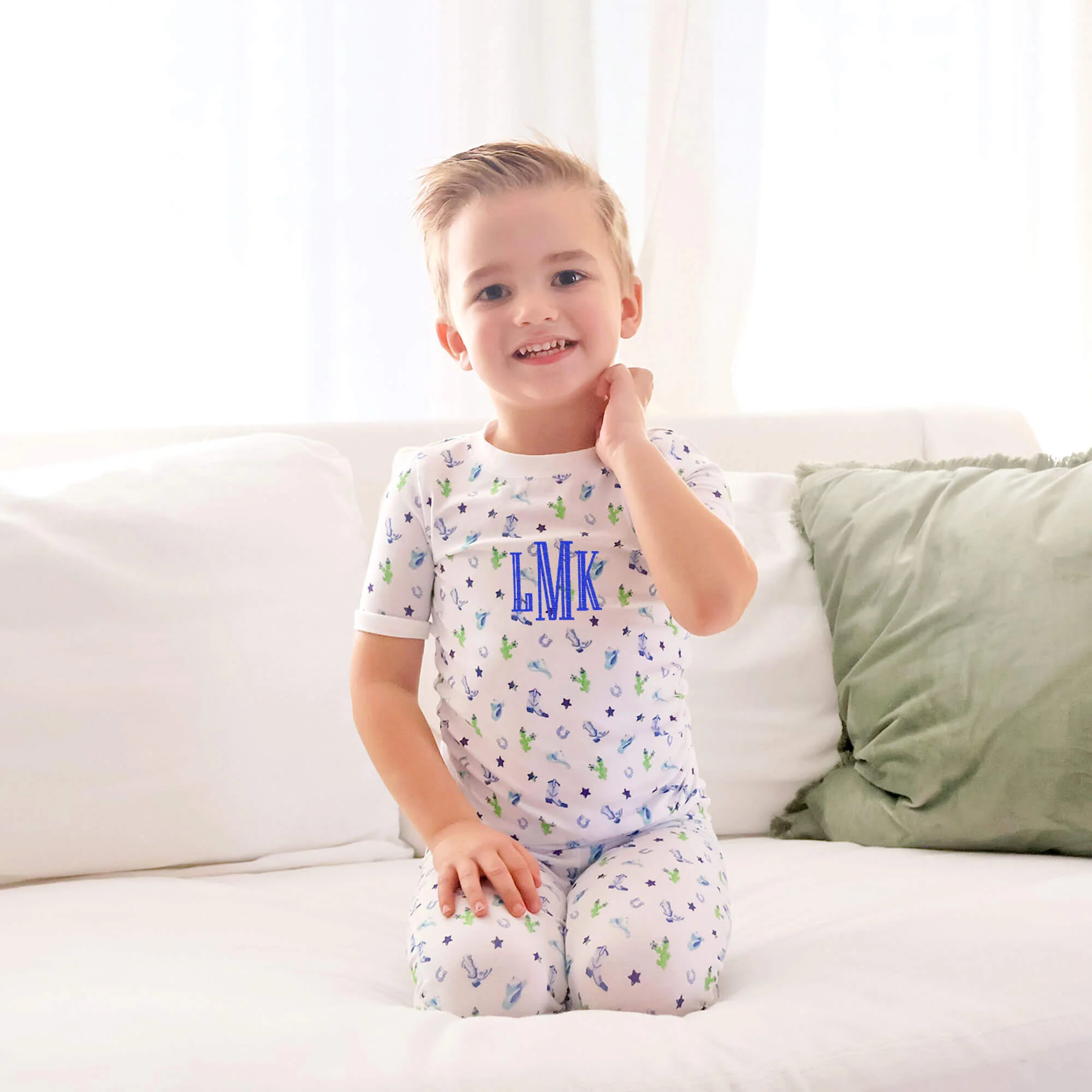 Western Cowboy Blue Pajamas