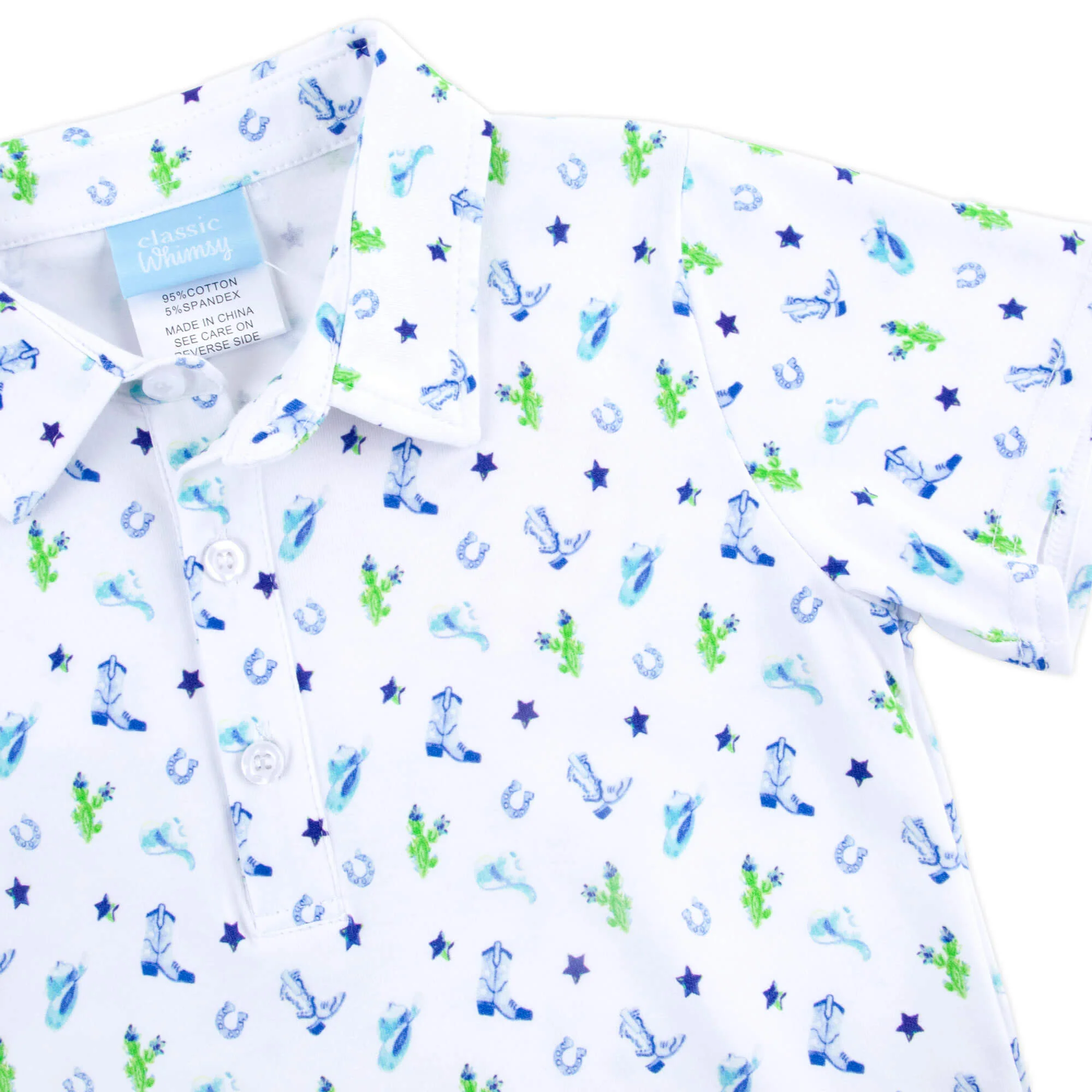 Western Cowboy Blue Polo - Image 2