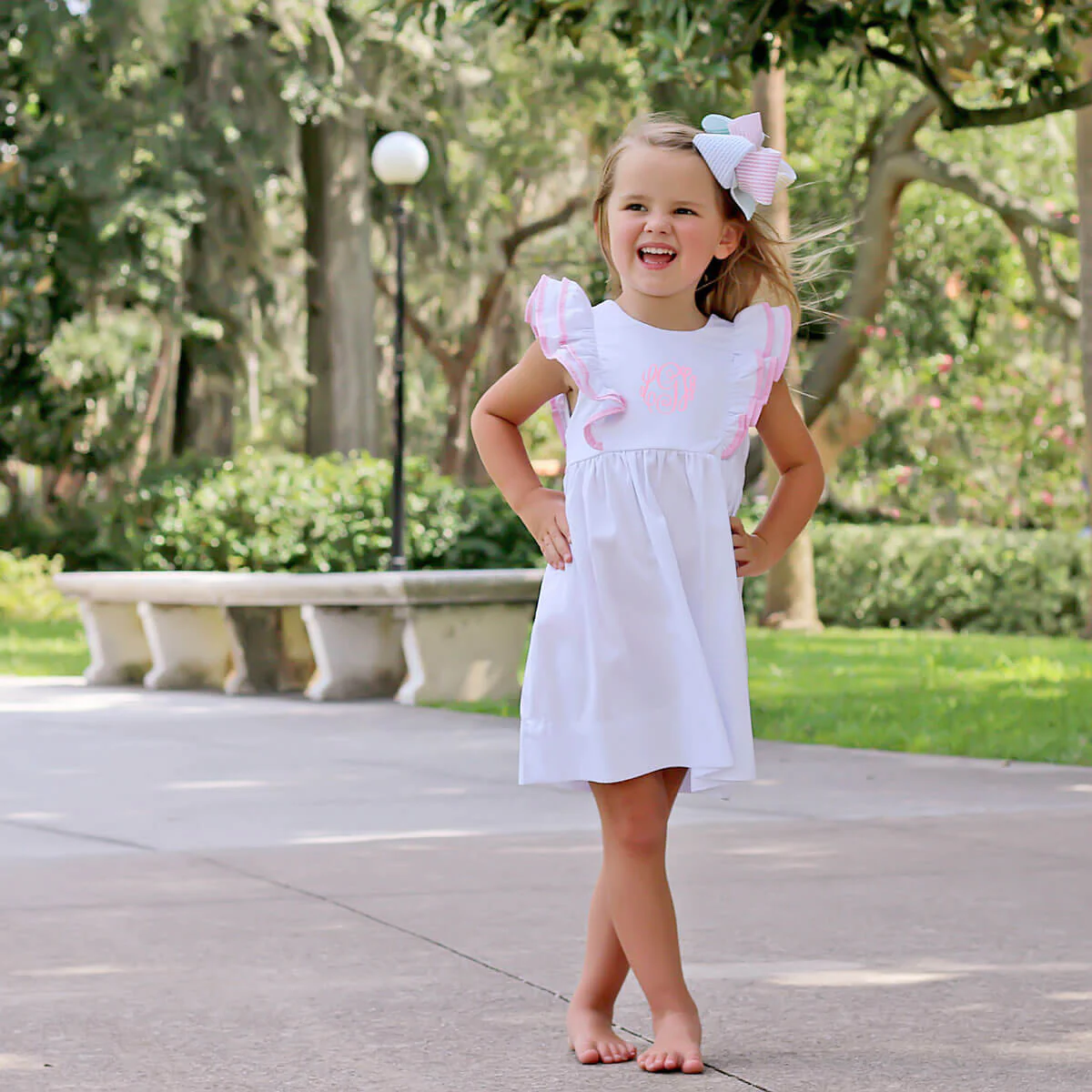 White & Pink Alice Dress - Image 2