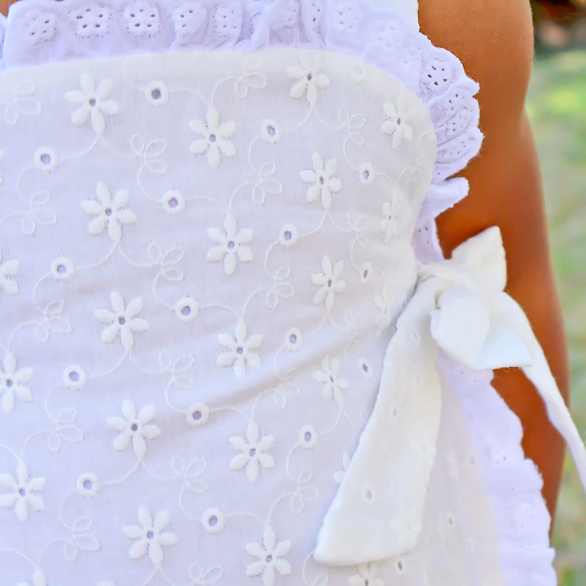 White Eyelet Lydia Bloomer Set - Image 3