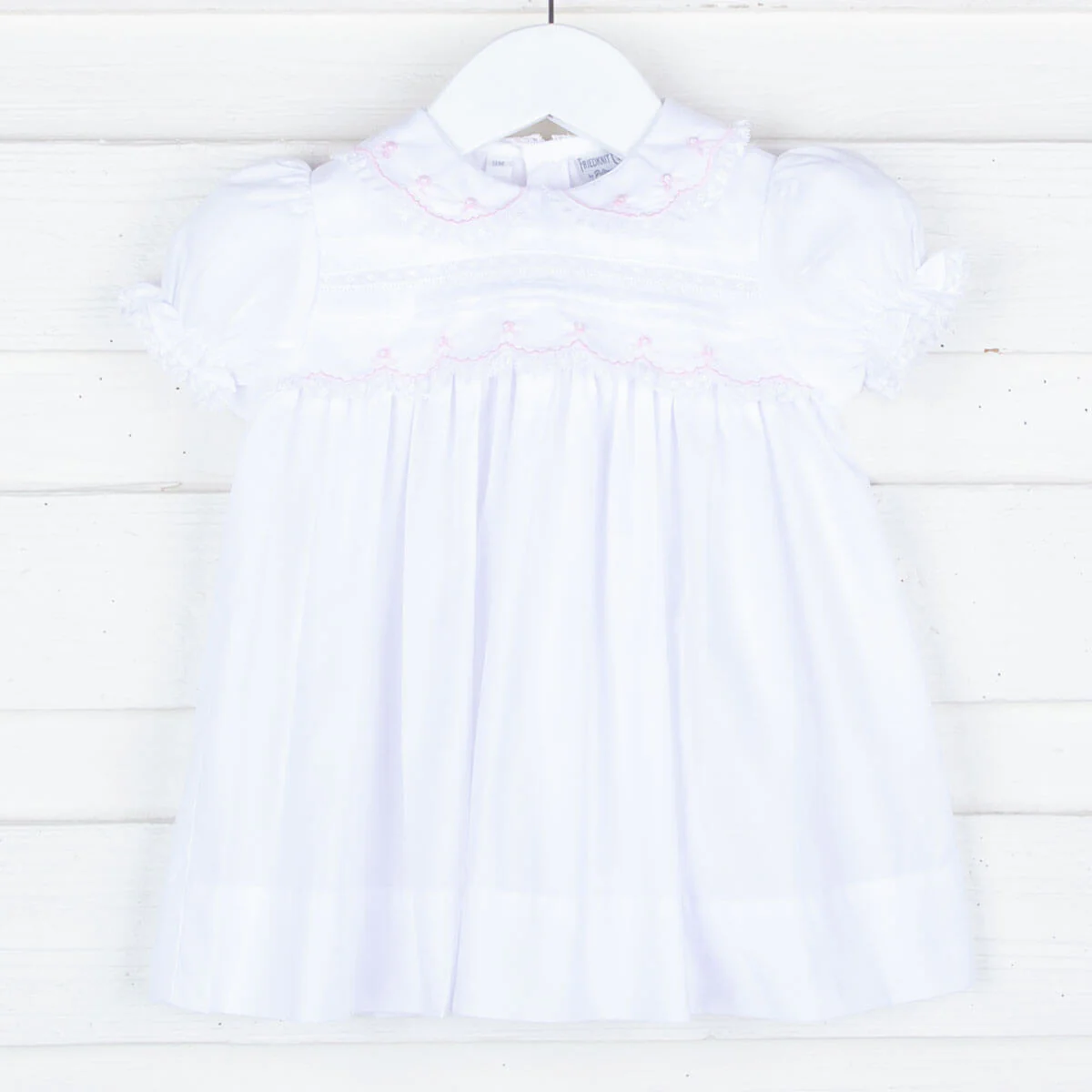 White Lace Trim Dress with Bloomer