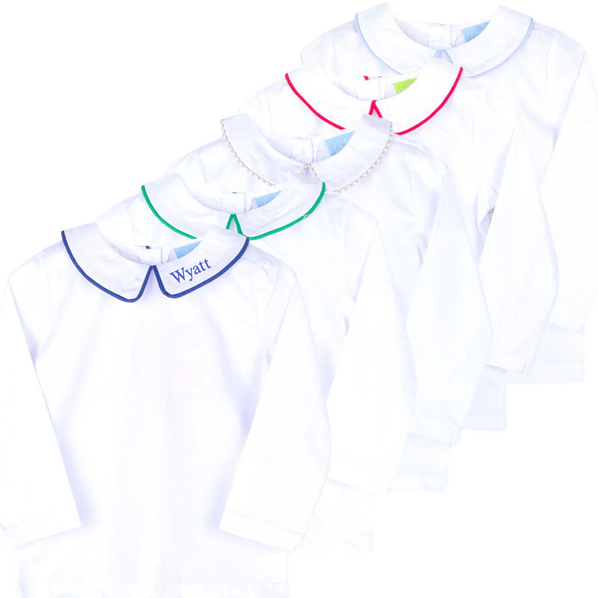 White Long Sleeve Undershirt with Tan Trim - Image 4