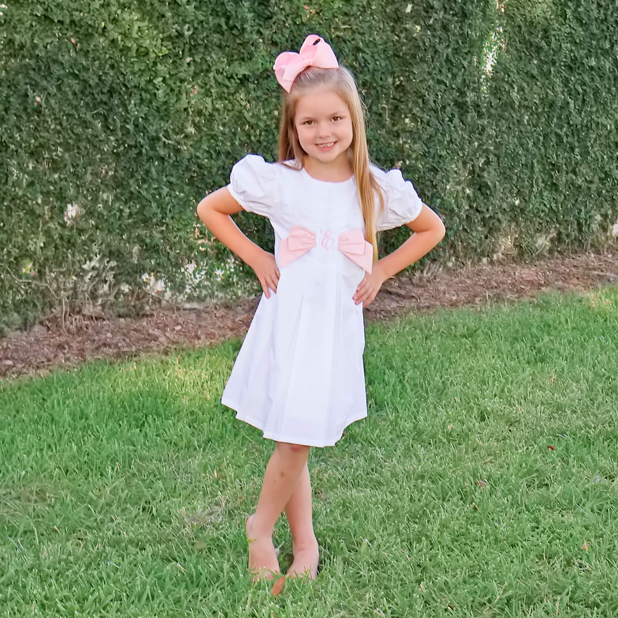 White & Pink Isabella Dress