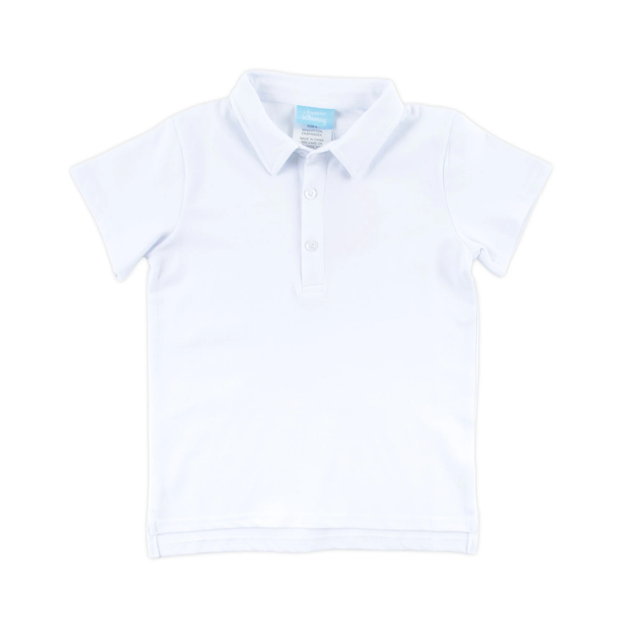 Solid Pique Polo Shirt White - Image 2