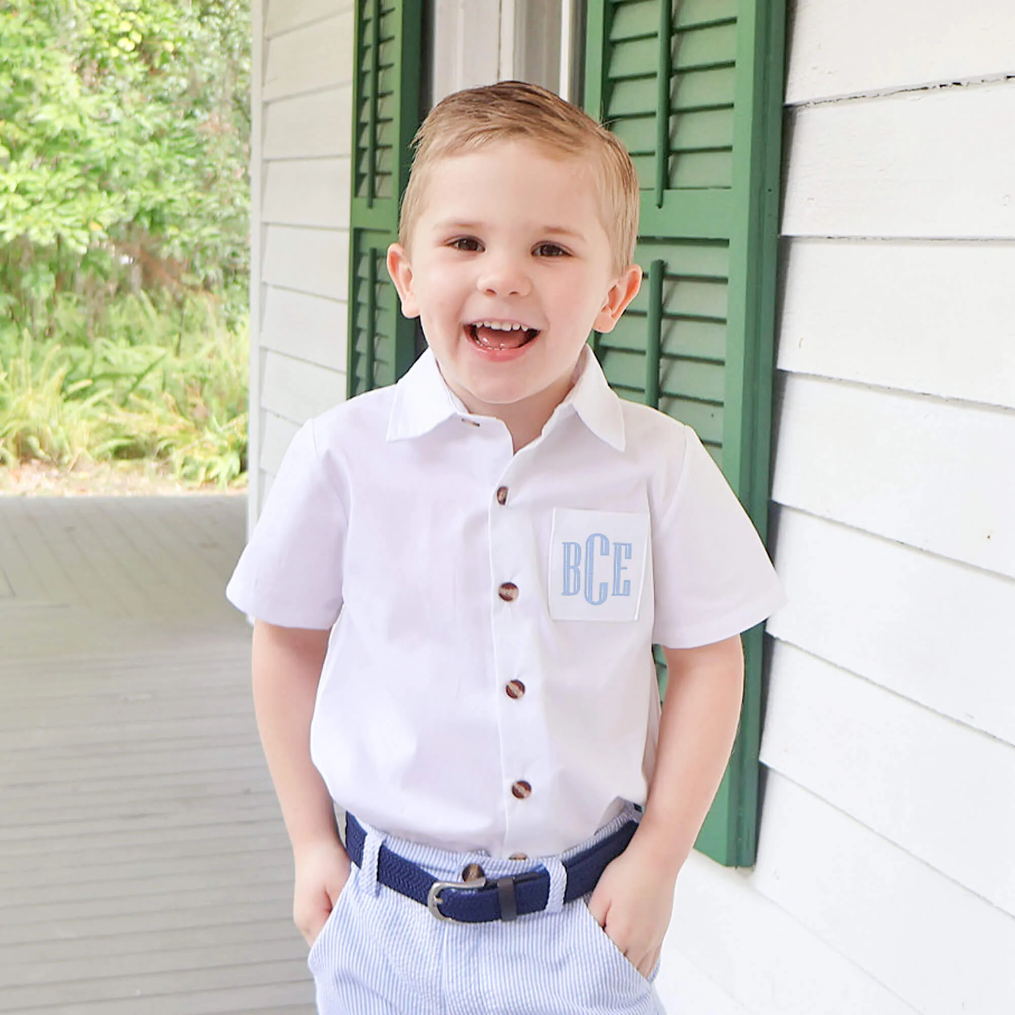 White Short Sleeve Button Down Shirt