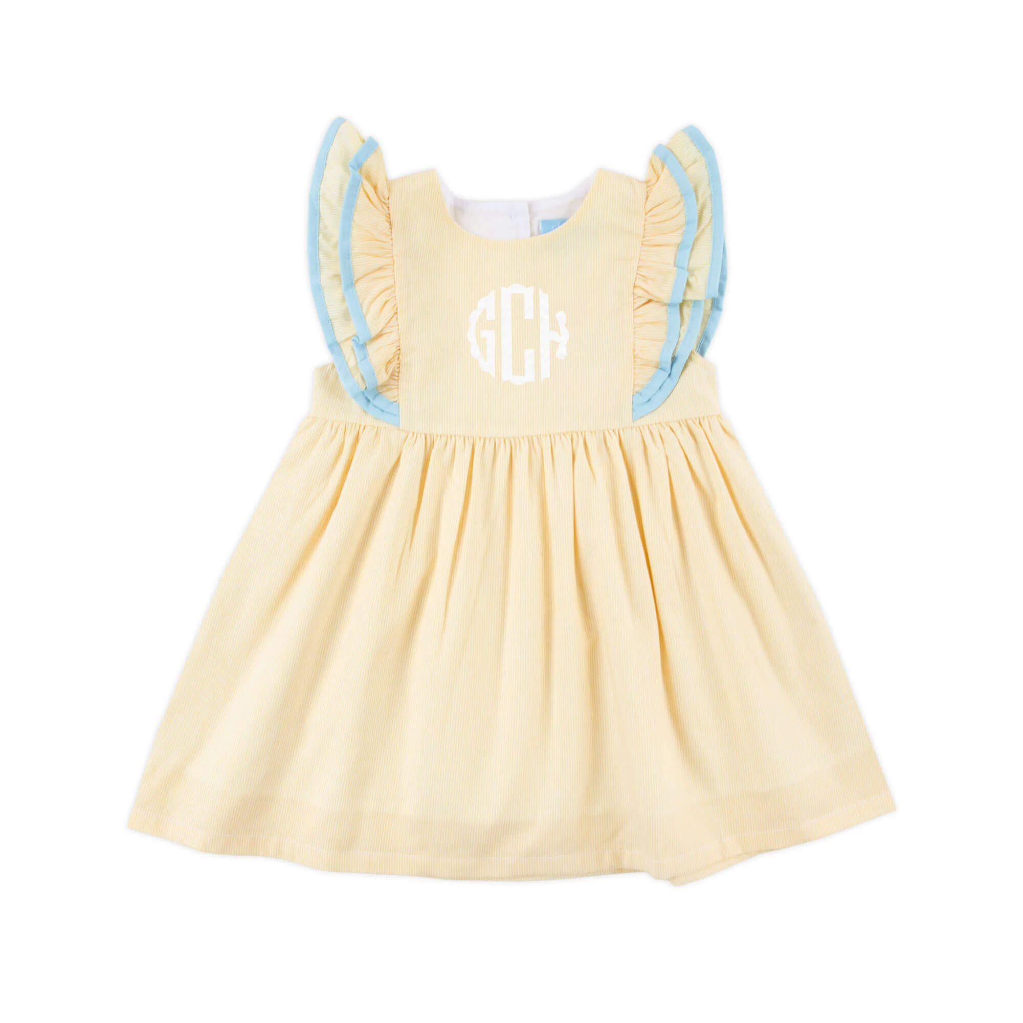 Yellow & Light Blue Alice Dress - Image 2