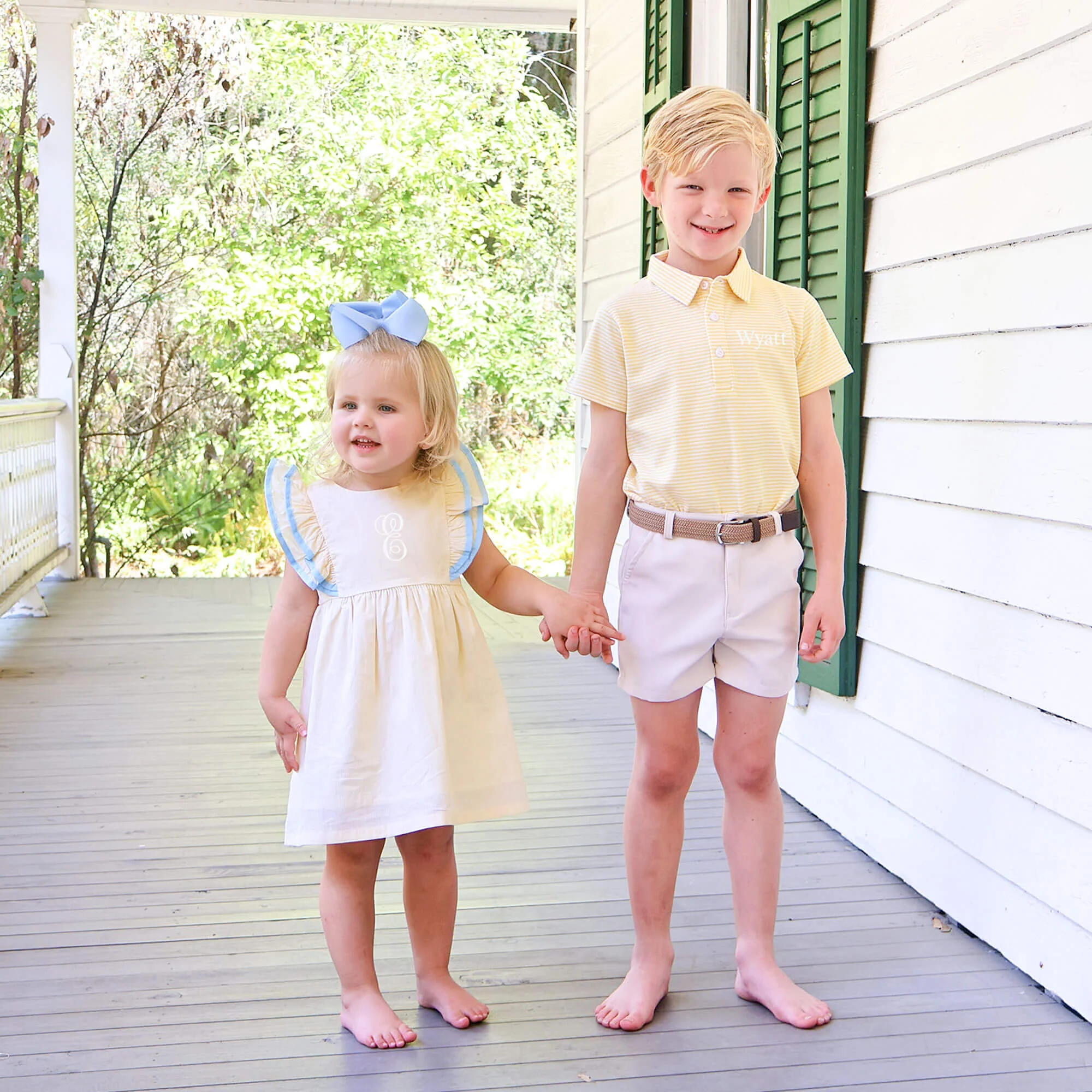 Yellow Stripe Knit Short Sleeve Polo - Image 3